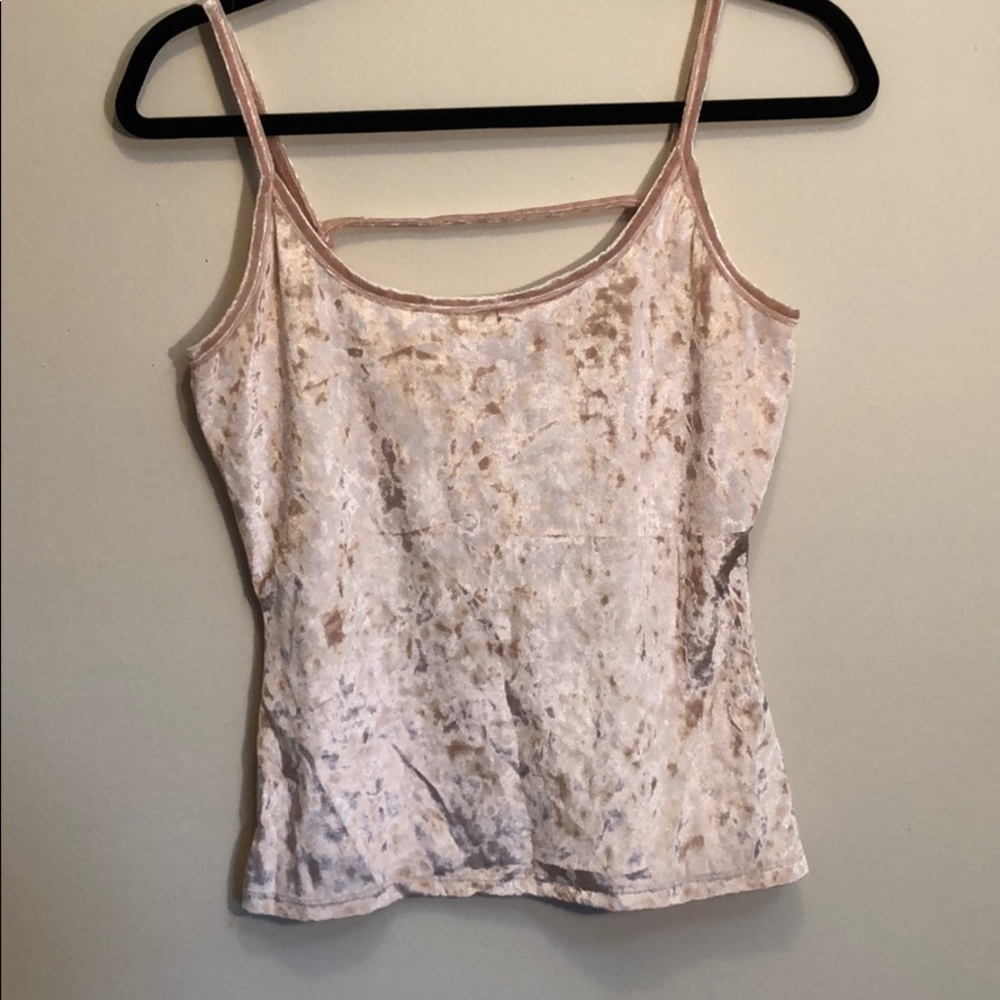Crushed velvet pink tank top